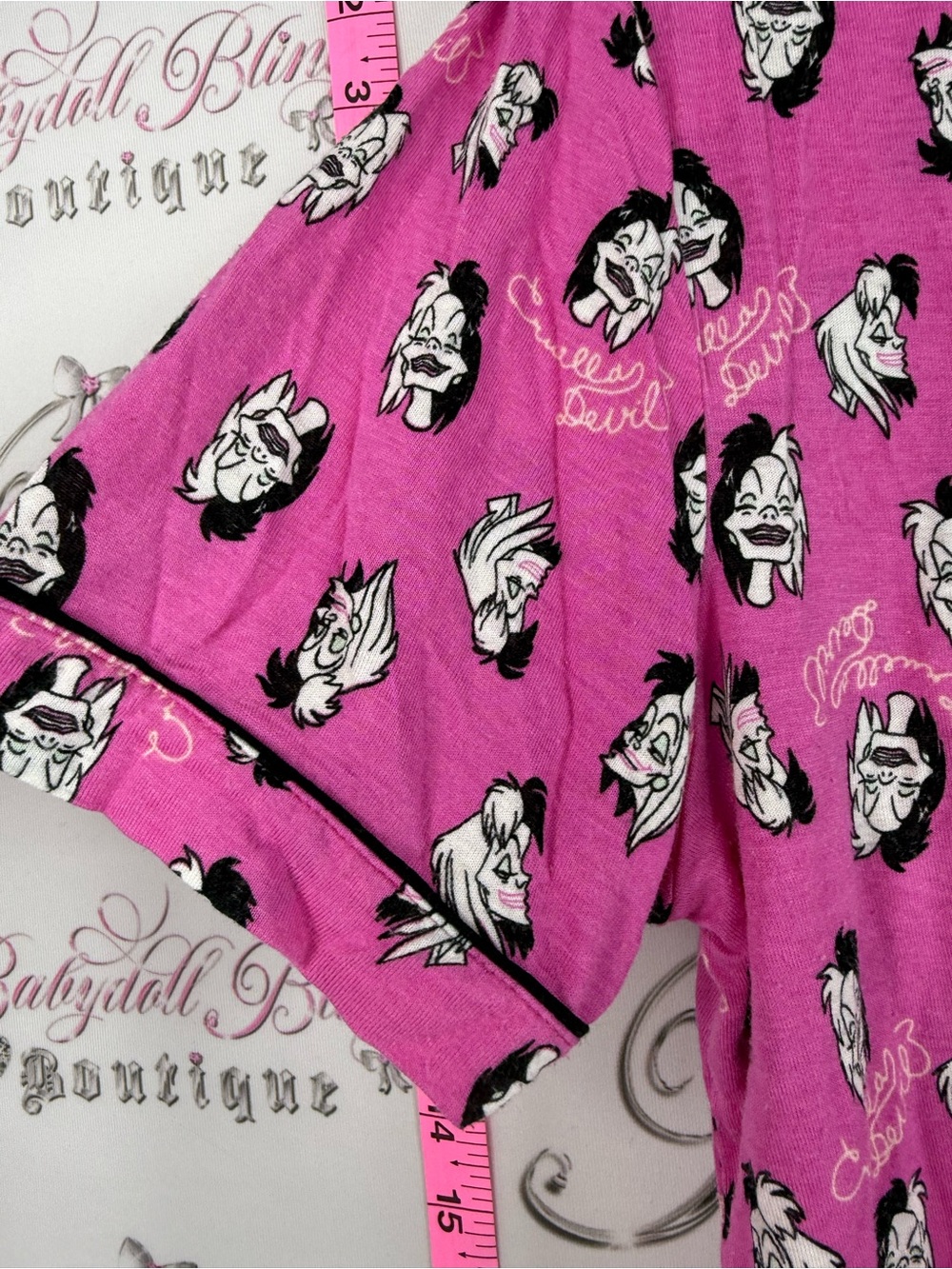 Disney cruella devil shirt bright collared Pink Villains Button-Up Shirt - Picture 6 of 10